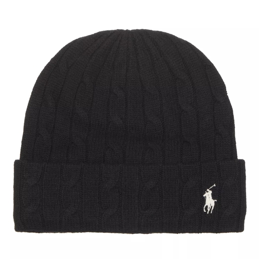 Polo Ralph Lauren Cuff Hat Cold Weather Polo Black Wollen Hoed