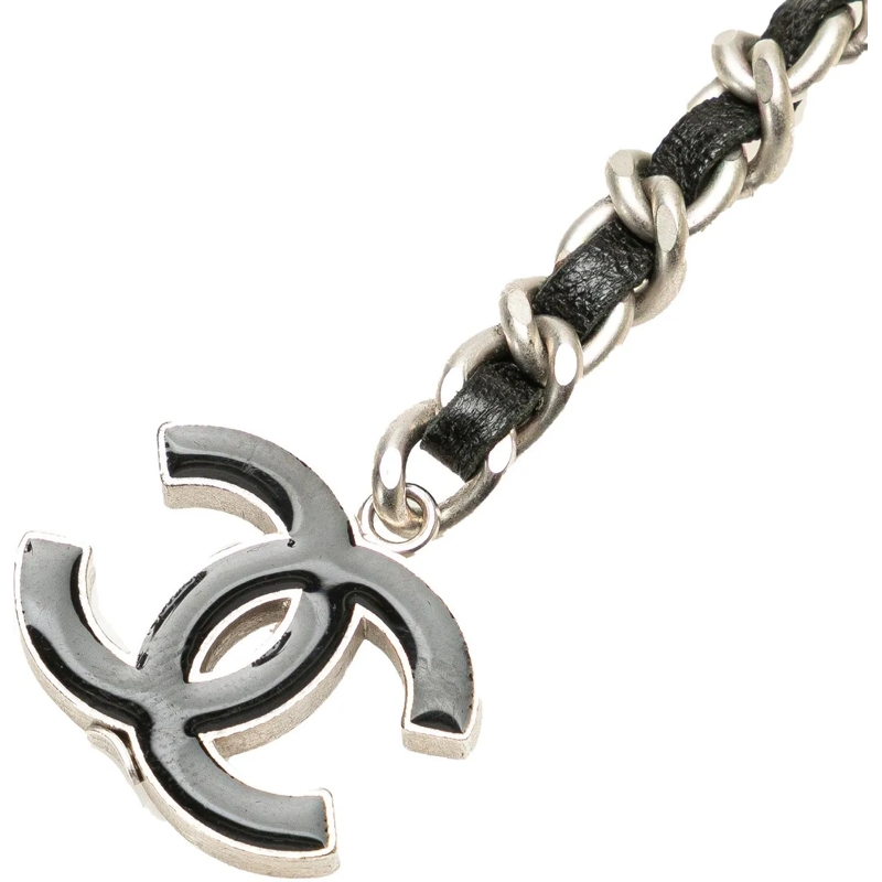 Chanel Ceinture en chaîne Silver CC Leather Woven Chain Belt silber