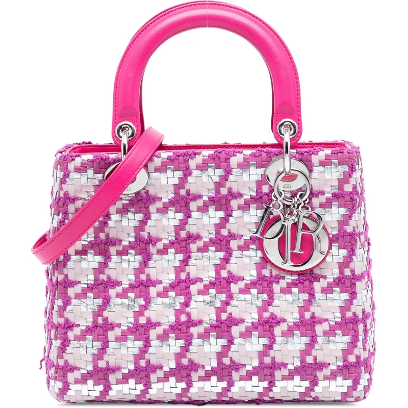 Christian Dior Schultertasche Medium Lambskin And Tweed Lady Dior rose