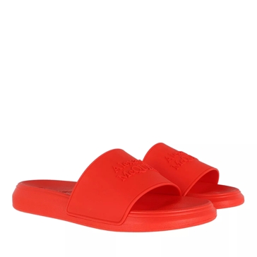 Red store slide sandals