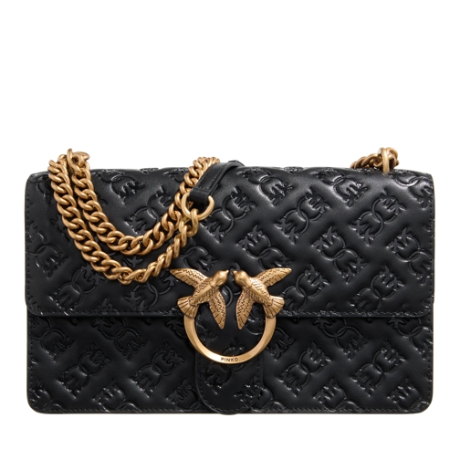 PINKO Love One Classic Dc Nero-Antique Gold Sac à bandoulière