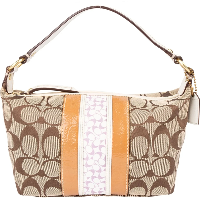 Coach Fourre-tout Coach Twin Monogram Mini Handbag braun