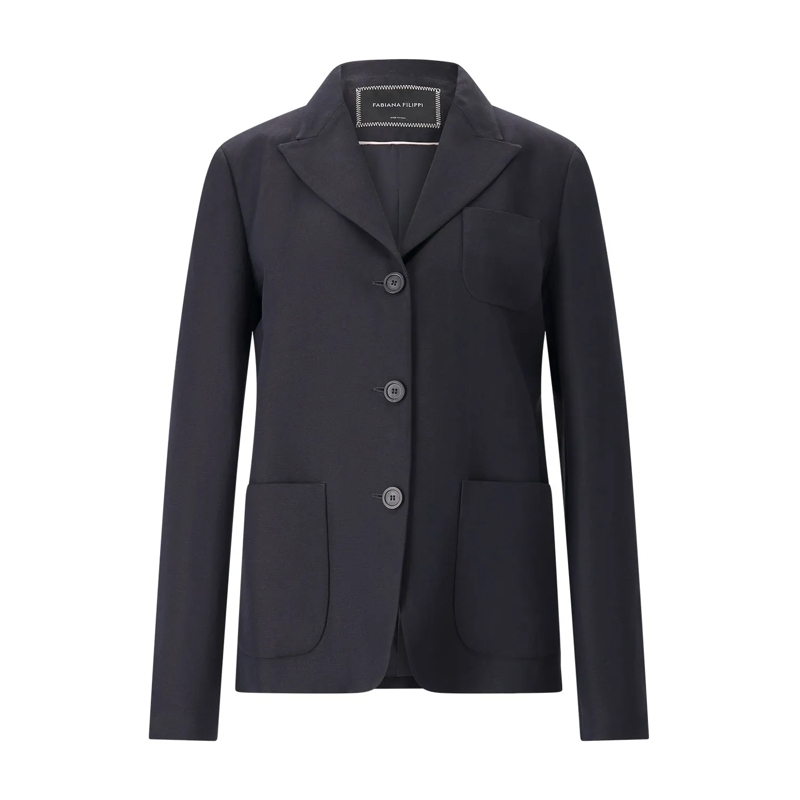 Fabiana Filippi Blazer Blazer aus Leinenmix blau