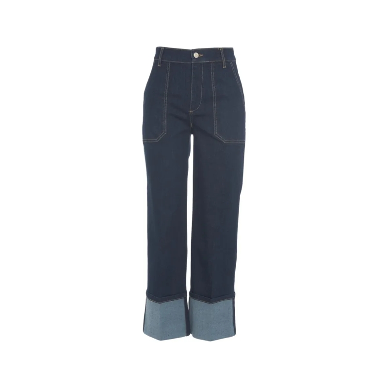 LIU JO Jeans Straight-Leg Jeans With Cuffs Blue