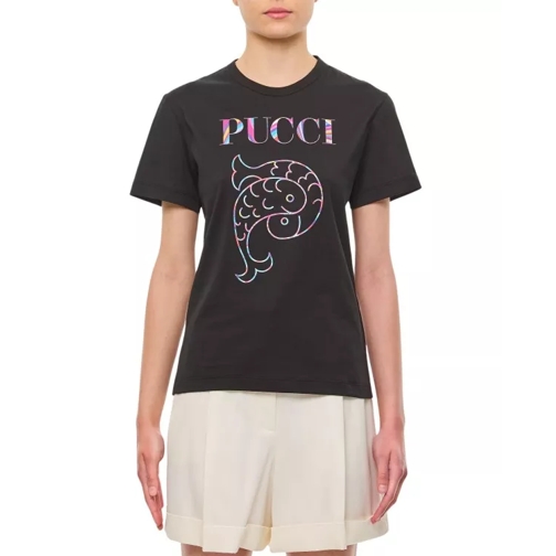 Pucci Short Sleeve Cotton T-Shirt Black 