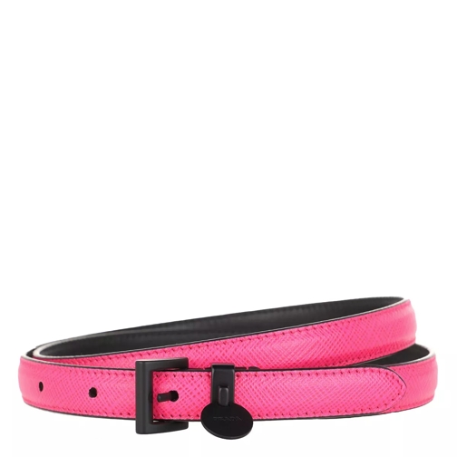 Prada Saffiano Thin Belt Leather Pink Leather Belt