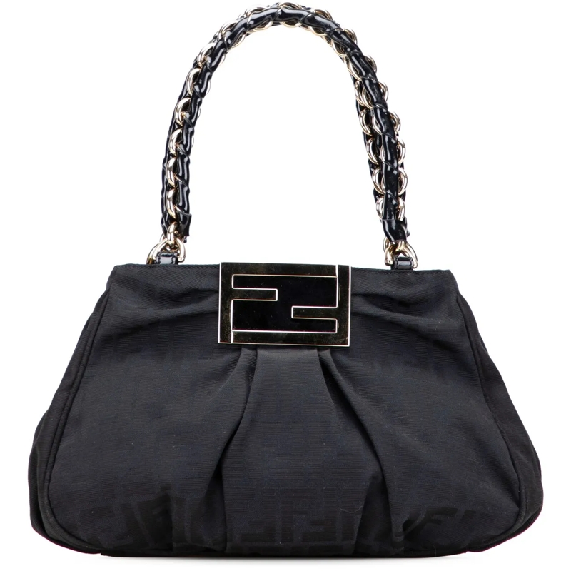 Fendi Shopper Small Zucca Canvas Mia Chain Tote schwarz