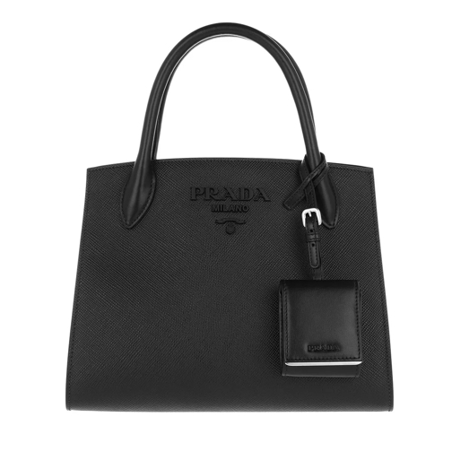 Prada Monochrome Tote Bag Small Nero Rymlig shoppingväska