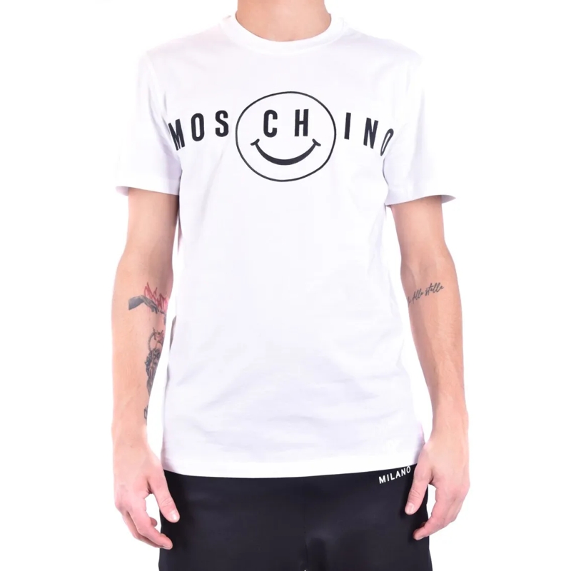 Moschino T-Shirt Classic White Tee With Bold Black Print White