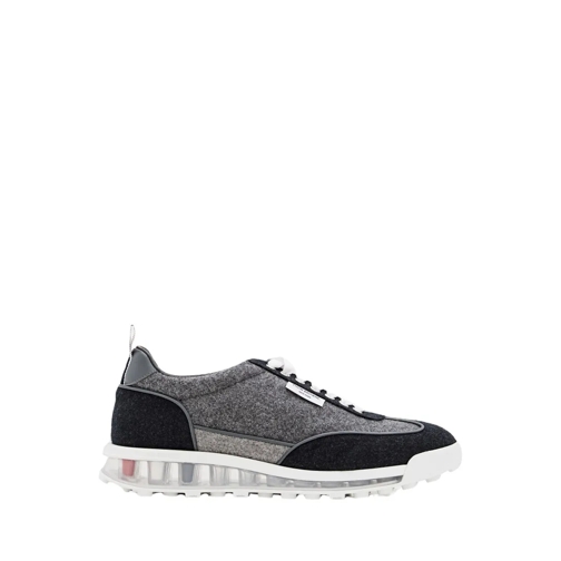 Thom Browne Low-Top Sneaker Tech Runner In Wool Flannel Grey