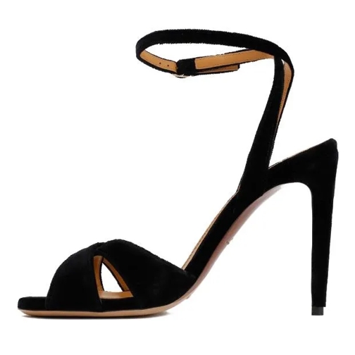 Polo Ralph Lauren Collection Black Velvet Kandice Heel Sandal Black Sandaler