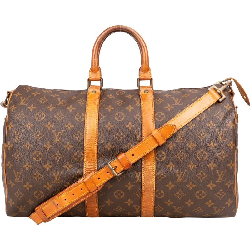 Louis Vuitton Tote Louis Vuitton Canvas Monogram Keepall 45 Bandoulie braun
