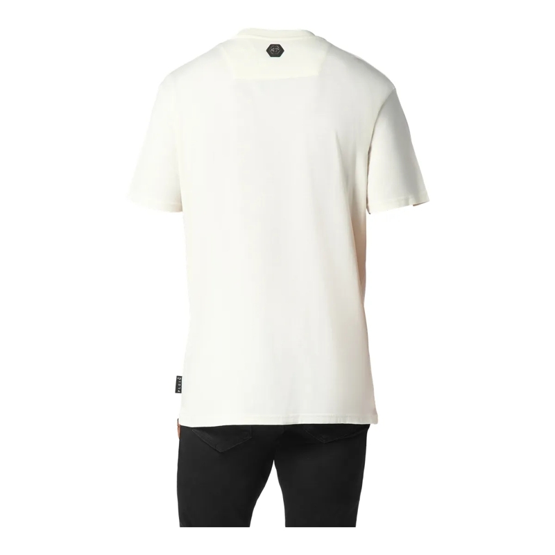 Philipp Plein T-Shirt T-Shirt Racing Mit Schmucksteinen weiss