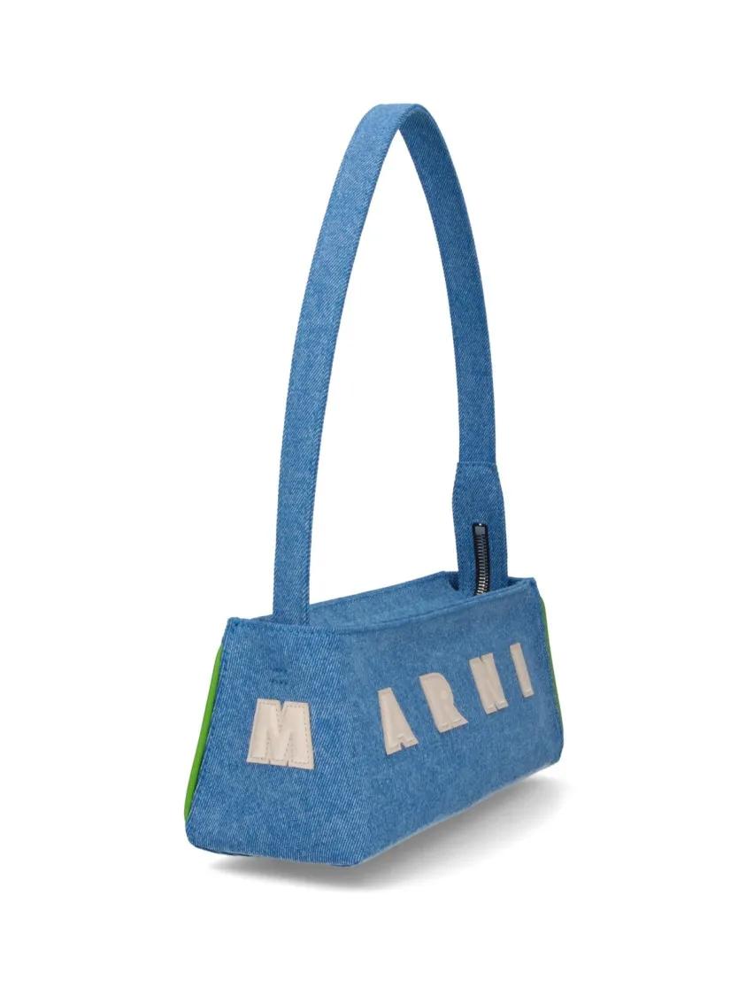 Marni Crossbody bags "Museo" Denim Bag Light Blue in blauw