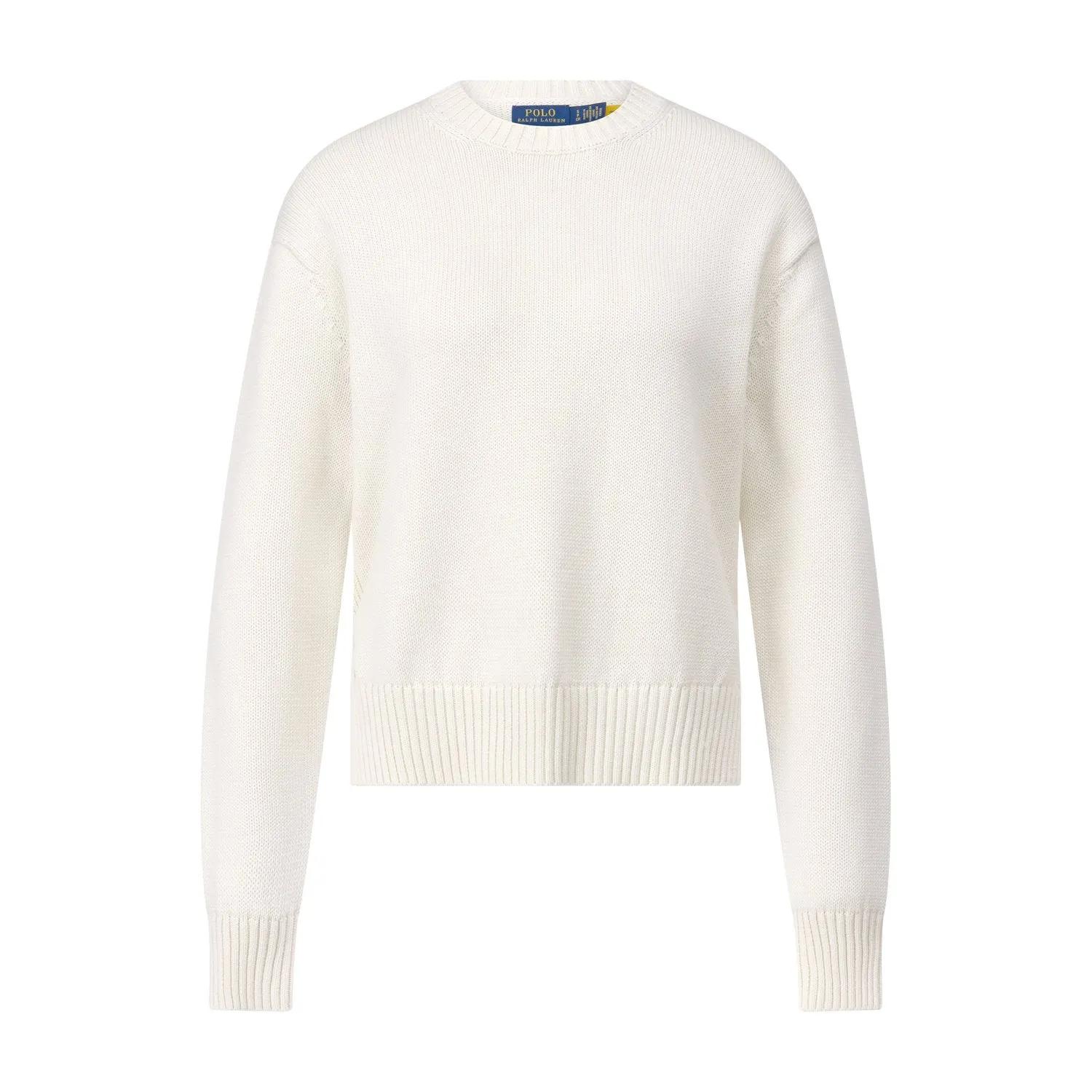 Thumbnail - Polo Ralph Lauren - Classic Crew Neck Long Sleeve Pullover - Größe L - weiß