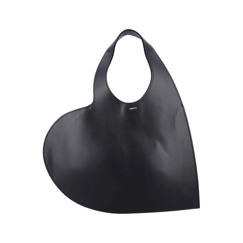 Coperni Schultertasche Double Heart Tote Black
