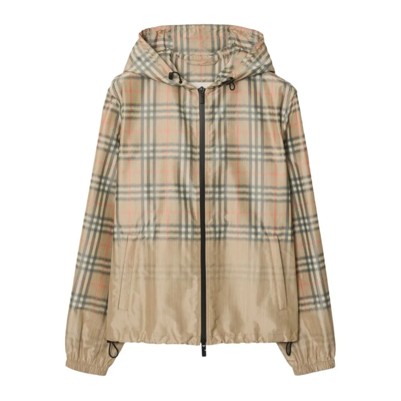 Burberry  Lightweight Beige Check Jacket Neutrals