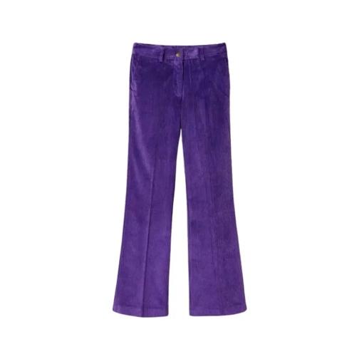 Twin-Set Straight Fit Corduroy Trousers Purple Cordhose
