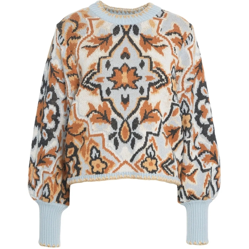 Farm Rio  Sweater with pattern blau