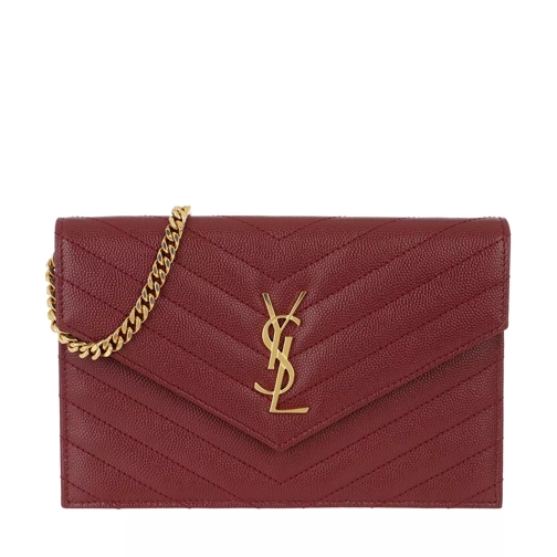 Saint Laurent Monogramme Envelope Chain Wallet Opyum Red Wallet On A Chain