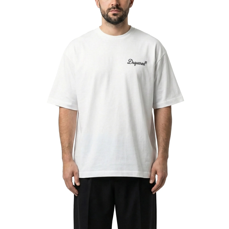 Dsquared2 T-shirt Minimalist White Cotton T-Shirt With Logo White(Image 4)