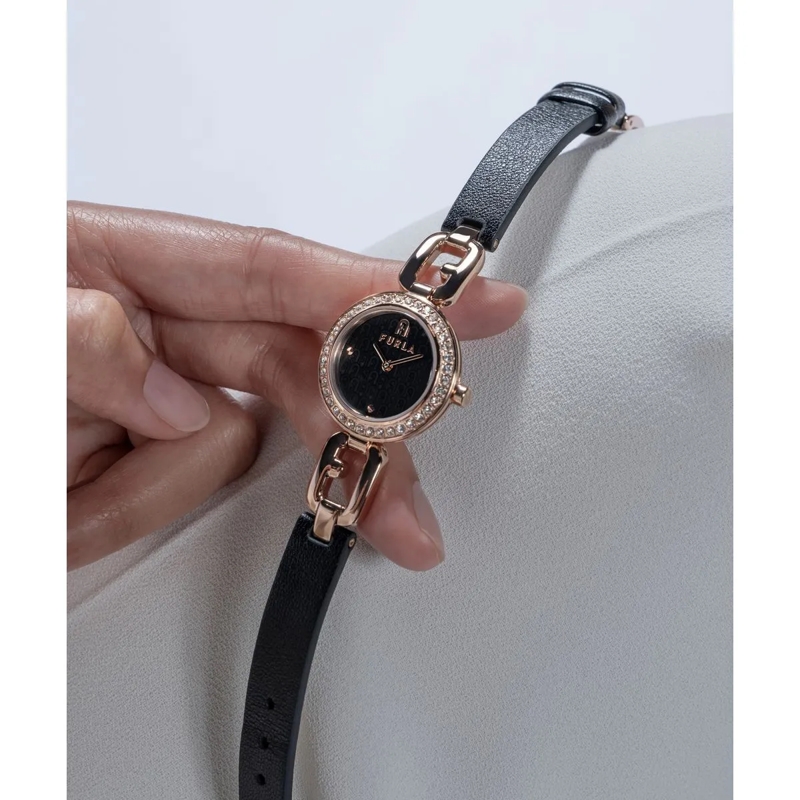 Furla Quarzuhr Quarz-Analoguhr Furla Arco Chain schwarz(Image 2)