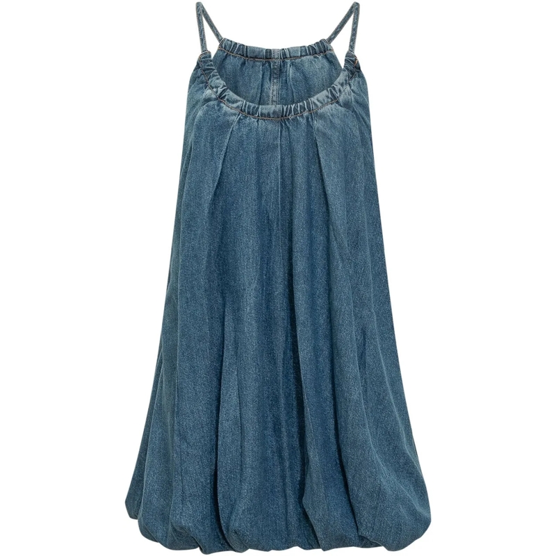 Iro Robe longue Abito Justina con Spalline Sottili e Arricciatura blau