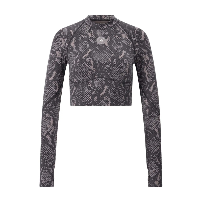 Adidas By Stella Mccartney T-Shirt Cropped Langarm-Shirt Grau