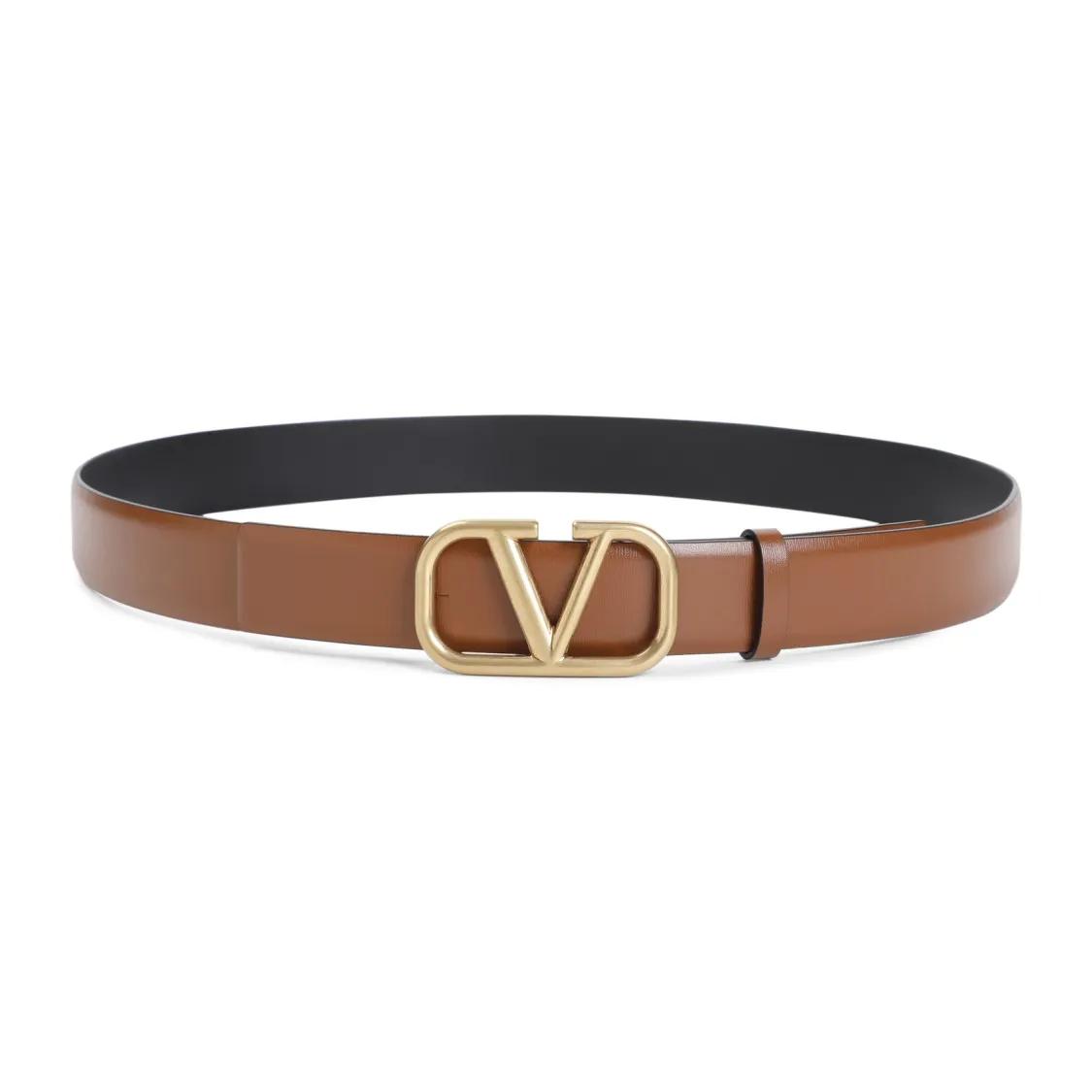 VALENTINO Gürtel - Buckle Belt - Gr. 100 - in Braun - für Damen