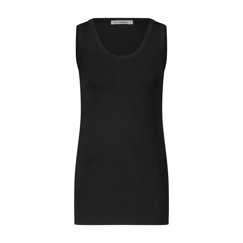 Lis Lareida Top Ärmelloses Top aus Baumwoll-Mix Schwarz