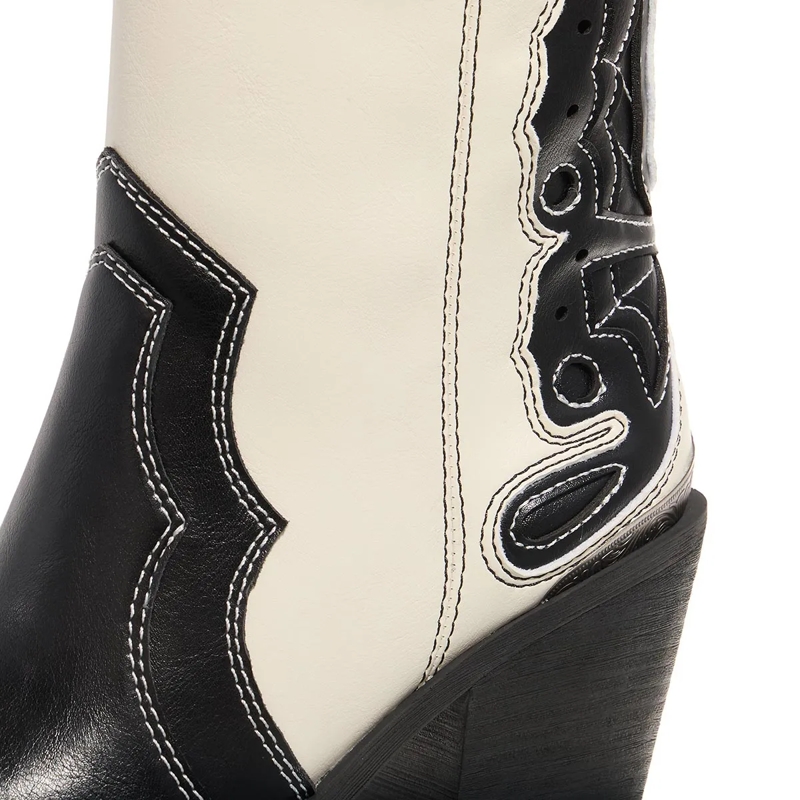 Buffalo Stiefel West Boot Mid White/Black (Image 3)