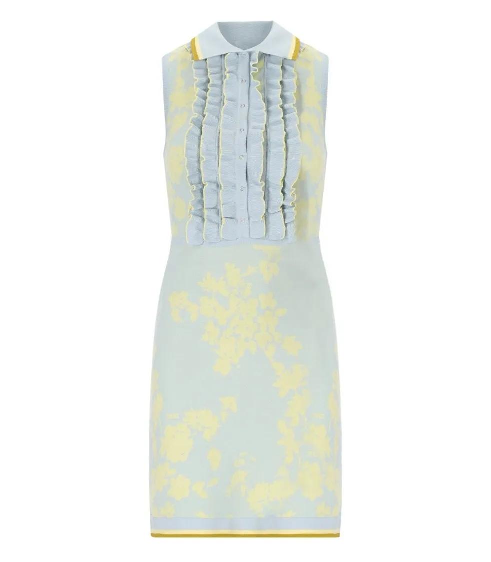 Thumbnail - Elisabetta Franchi - Sky Blue Lemonade Polo-Style Dress - Größe 38 - blau