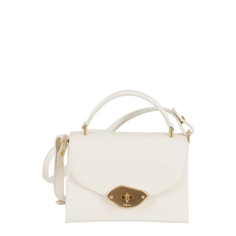 Mulberry Schoudertas Small Lana Top Handle High Gloss Leather White