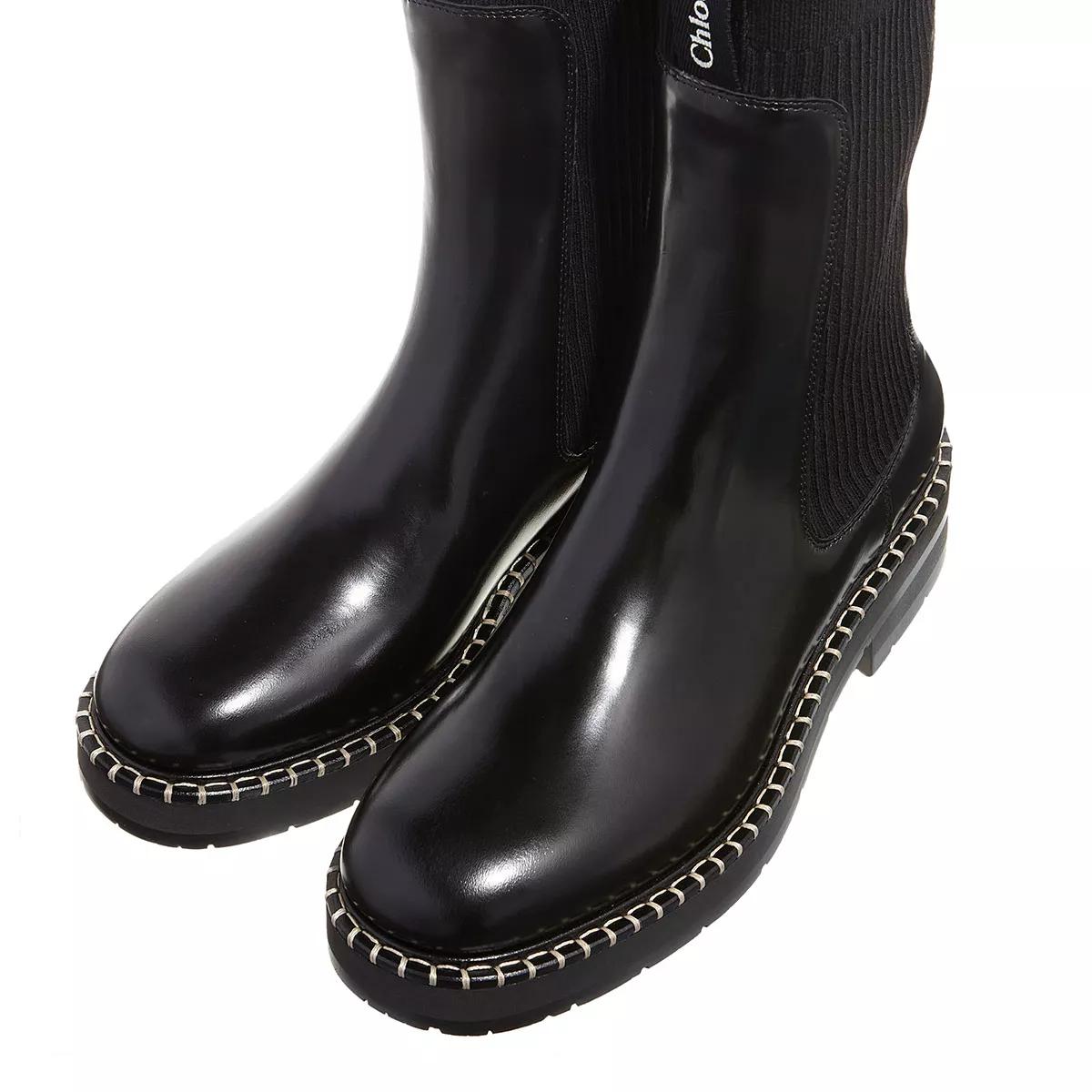 Chloé Boots & laarzen Noua Shiny Leather Ankle Boots in zwart