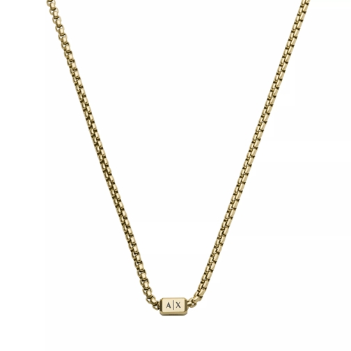 Armani Exchange Armani Exchange Gold-Tone Stainless Steel Chain Ne Gold Medium Necklace