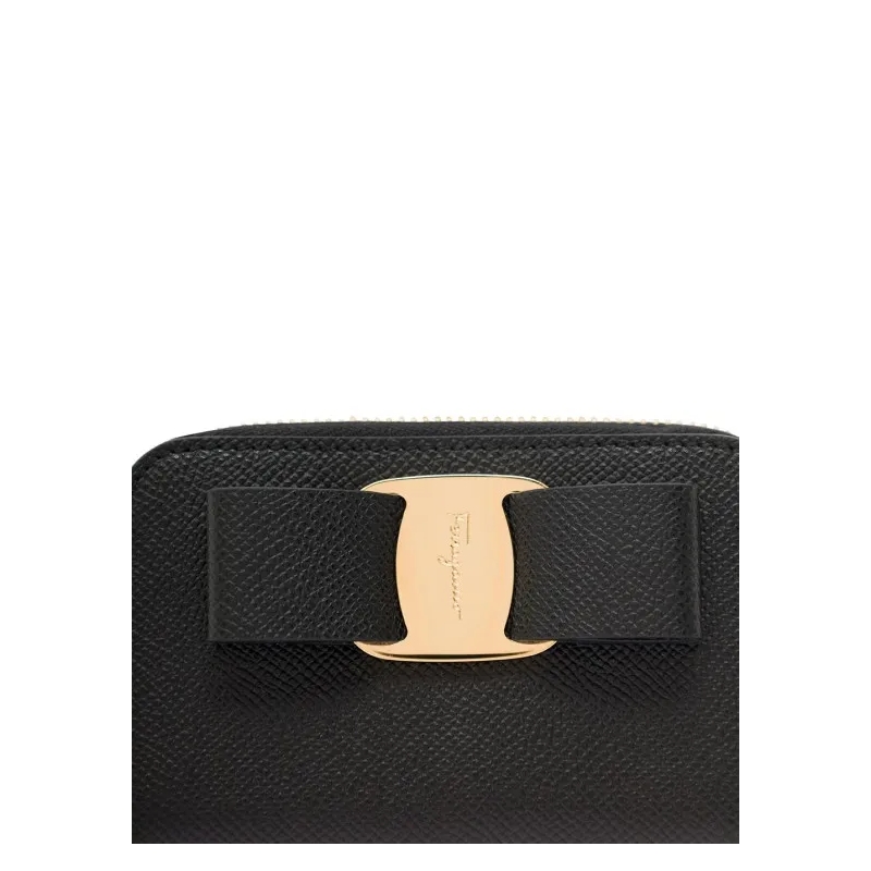 Salvatore Ferragamo Geldbörse Vara' Black Card-Holder With Bow And Logo Detail I Black(Image 4)