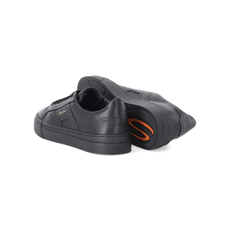 Santoni Schnürschuhe Sneaker aus Leder schwarz(Image 3)