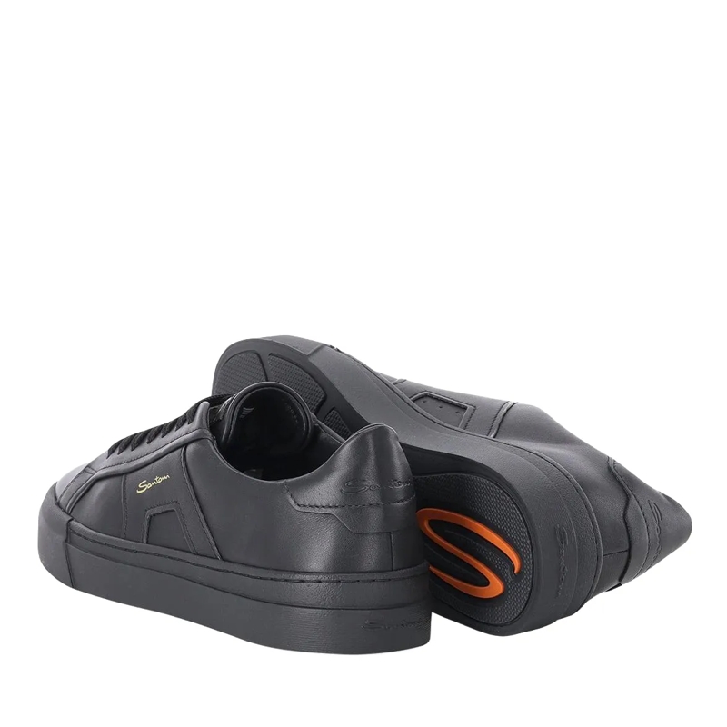 Santoni Schnürschuhe Sneaker aus Leder schwarz(Image 3)