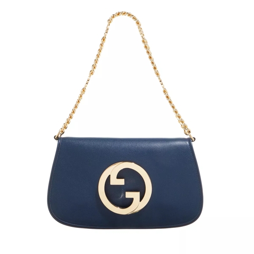 Gucci Blondie Shoulder Bag Blue Leather Cross body-väskor