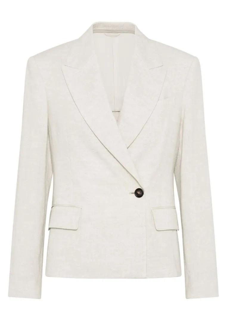 Thumbnail - Brunello Cucinelli - Tailored Blazer With Classic Lapel - Größe 44 - beige