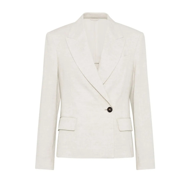 Brunello Cucinelli Blazer Tailored Blazer With Classic Lapel Neutrals