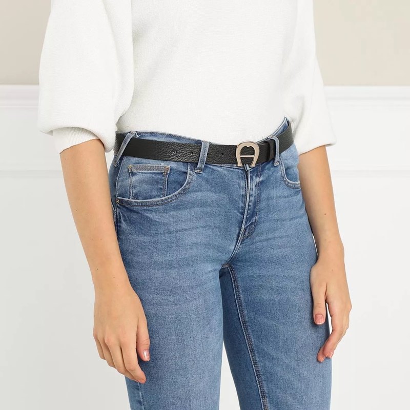 AIGNER Ledergürtel Logo Black (Image 2)