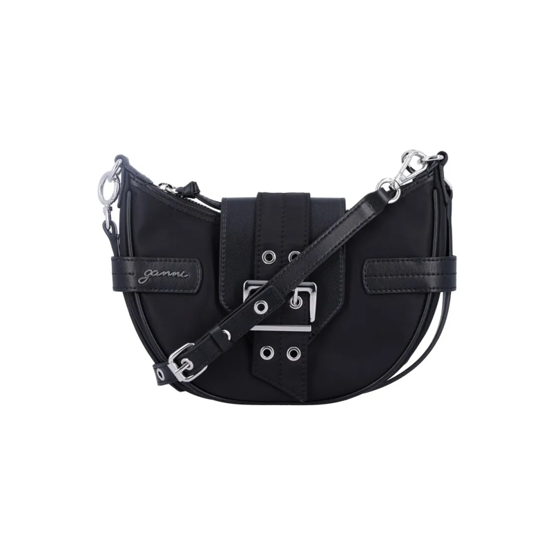 GANNI Sac à bandoulière Bucky Nylon Small Bag Black