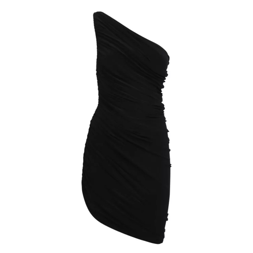 Norma Kamali Black One-Shoulder Mini Dress Black 