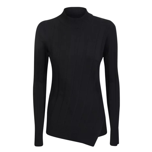 Stella McCartney Asymmetrical Black Ribbed Shirt Black Hemden