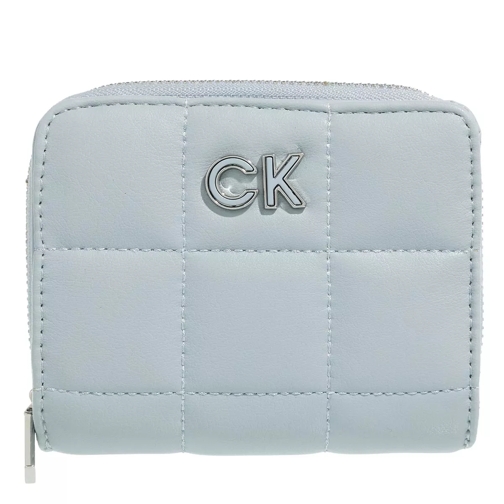 Calvin Klein Re-Lock Quilt Wallet Medium W/Flap Pearl Blue Bi-Fold Portemonnee