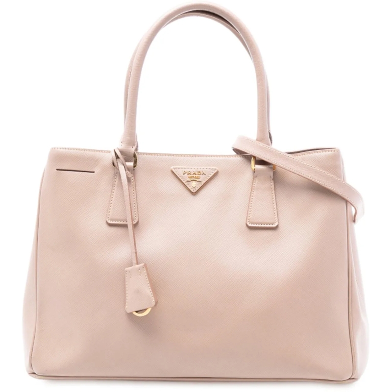 Prada Schultertasche Medium Saffiano Lux Galleria Tote rose