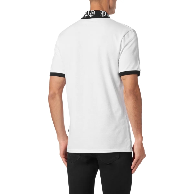 Philipp Plein Top Poloshirt Gothic Plein weiss