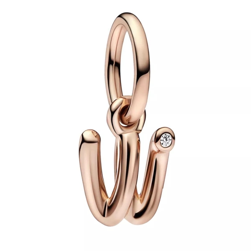 Pandora Letter w 14k rose gold-plated dangle with clear cubic zirconia Hänge