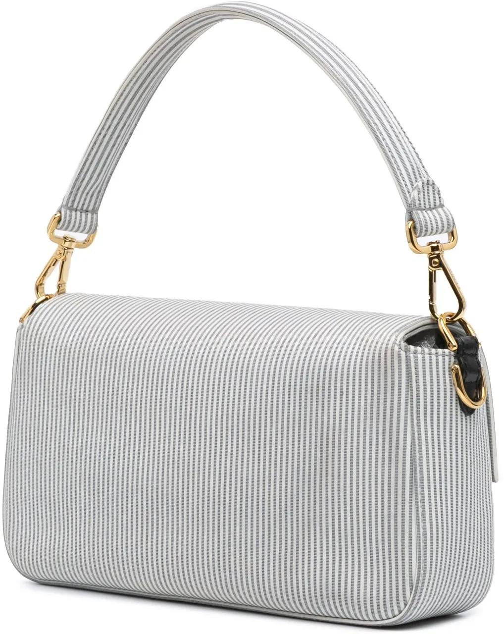 Thumbnail - Fendi Hobo Bags - 2010-2024 Striped Jersey Baguette Satchel - Gr. unisize - in Weiß - für Damen